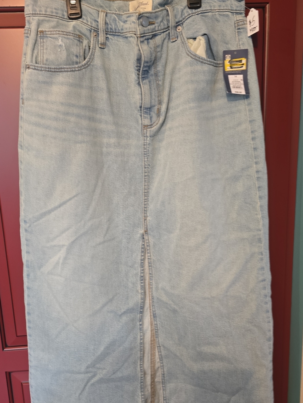 Women’s Light Blue High-Waist Denim Skirt-Style Jean Skirt Sz 14